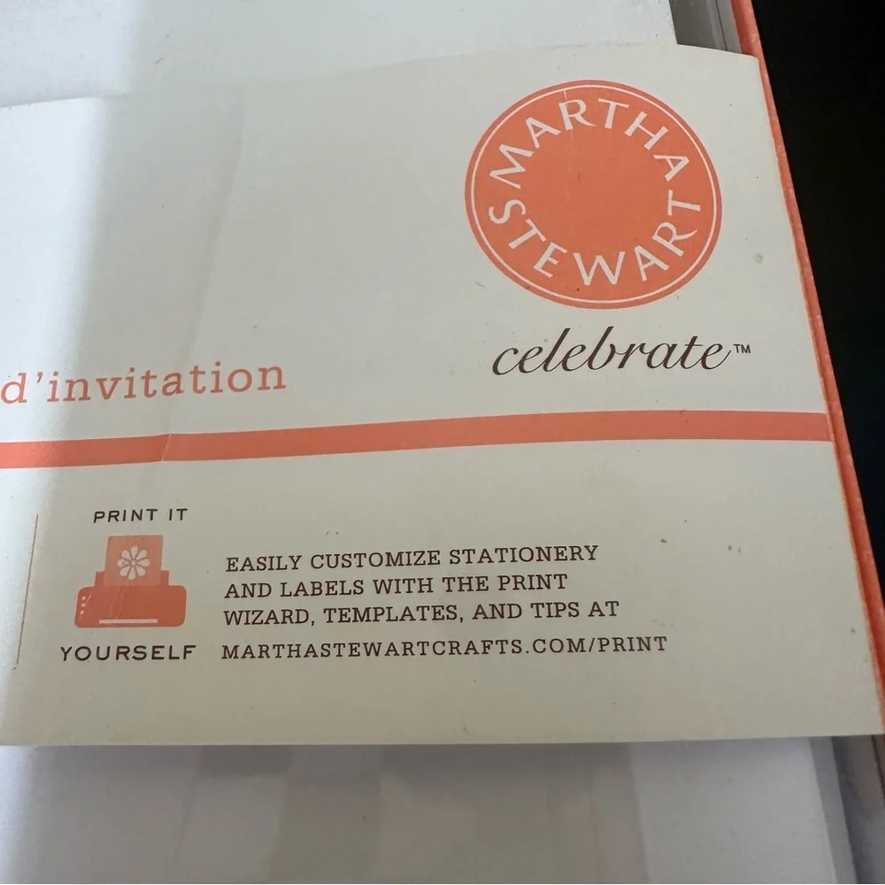 NEW Martha Stewart Wedding Bell Printable Cards Invitation Gold Ivory